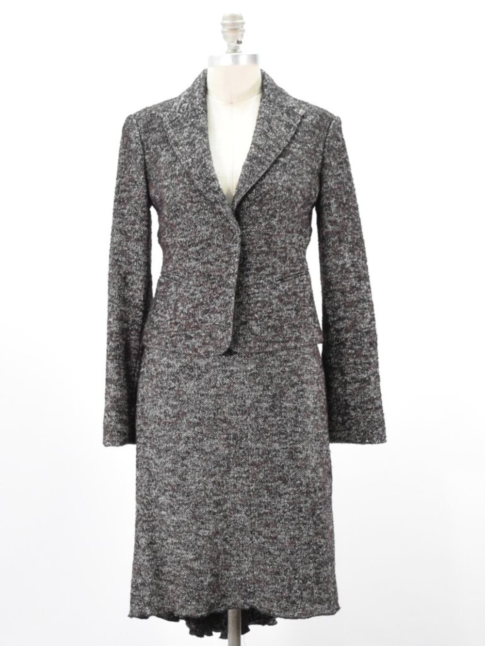 BCBG Boucle Tweed Boucle Skirt Suit Blazer + Trumpet Skirt